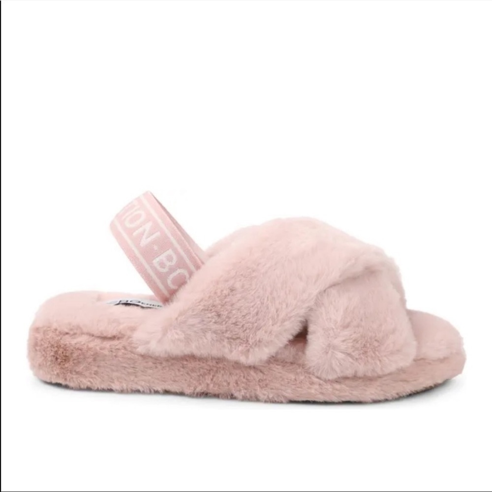 BCBGENERATION Soffi Faux Fur Slingback‎ Slipper in Pink Size 8